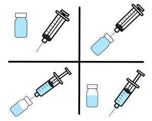 Syringe set with bottle