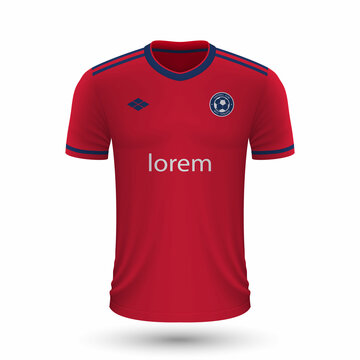 Realistic soccer shirt Osasuna 2022, jersey template for football kit.