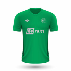 Realistic soccer shirt Saint-Etienne 2022, jersey template for football kit.