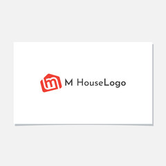 M HOUSE LOGO DESIGN VECTOR
