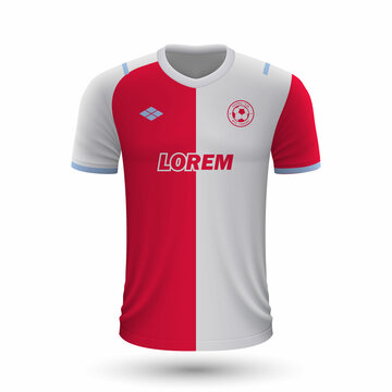 Realistic soccer shirt Slavia 2022, jersey template for football kit.
