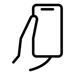 Man phone icon outline vector. Smartphone mobile. Hand cell