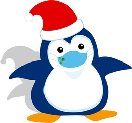 Christmas penguin with mask