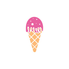 Ice cream cone icon design illustration