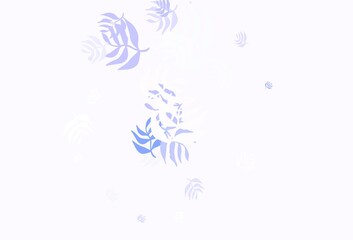 Fototapeta premium Light Purple vector natural backdrop with leaves.