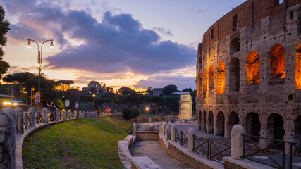 colosseum at night city