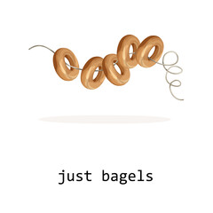 Vector image of bagels isolated on white background. Cartoon style. EPS 10