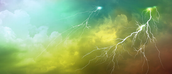 Lightning, thunder cloud dark cloudy sky