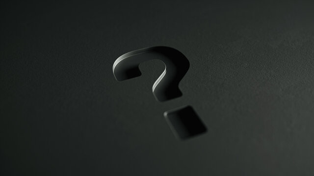 Engraved Question Mark On Dark Gray Floor, Question Mark Sign Concept, Ask Your Question And Receive An Answer