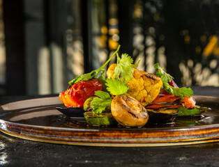  dish with vegetables