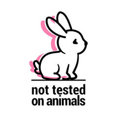 Cruelty free, not tested on animals, animal rights vector label