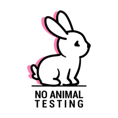 Cruelty free, not tested on animals, animal rights vector label