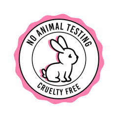 Cruelty free, not tested on animals, animal rights vector label