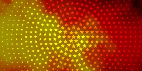 Light Orange vector background with small and big stars.