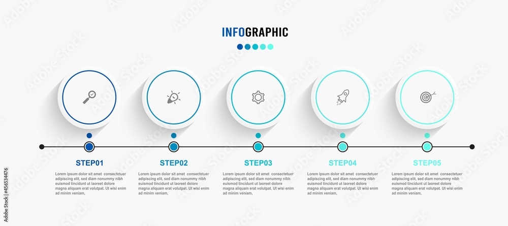 Wall mural business data visualization. process chart. abstract elements of graph, diagram with steps, options,