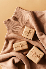 Eco friendly craft gift box with cozy sweater
