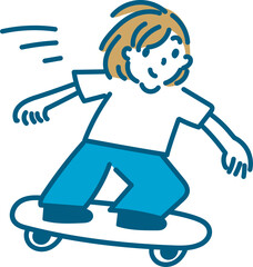 スケートボードをする女の子