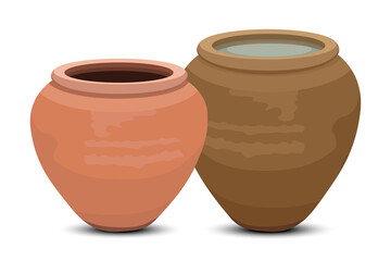 isolated old jar on white background vector design