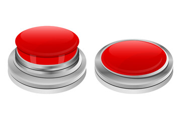 red circle push start stop button on white background vector design