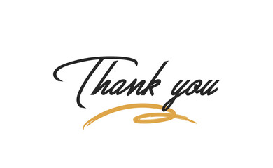 Thank You hand drawn lettering. Handwritten inscription. Thanks card. Vector illustration.