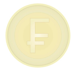 Obraz premium Swiss franc coin. vector illustration