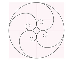 Fibonacci spiral math. vector illustration