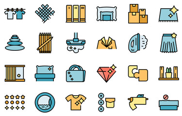 Perfectionism icons set. Outline set of perfectionism vector icons thin line color flat isolated on white