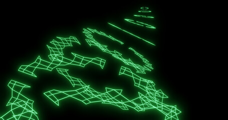 Render with green holographic abstract spiral