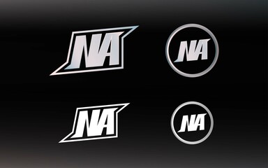 Initials NA logo with a bright color is suitable for E sports teams and others