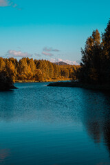 sunset over the river