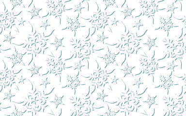 Snowflakes seamless pattern in monochrome