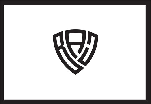 BAJ creative letter shield logo design vector icon illustration