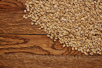 wooden tableware food muesli view from above