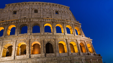 Naklejka premium Colosseum at night, Rome, Italy