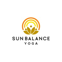 Modern and geometric logo about sunshine and lotus flower.
EPS 10, Vector.