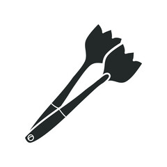 Kitchen Tongs Icon Silhouette Illustration. Kitchenware Vector Graphic Pictogram Symbol Clip Art. Doodle Sketch Black Sign.