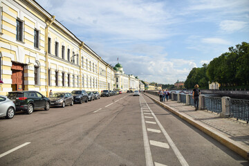 Fototapeta na wymiar Russian road in St. Petersburg