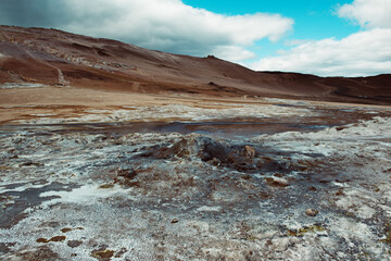 Geothermal area Hverir, Iceland.