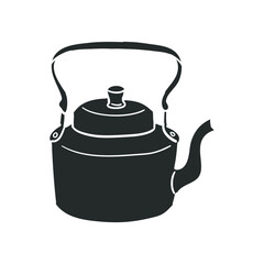 Kettle Icon Silhouette Illustration. kitchenware Vector Graphic Pictogram Symbol Clip Art. Doodle Sketch Black Sign.