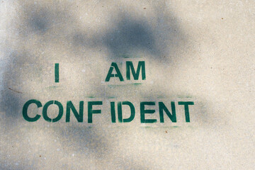"I Am Confident" Stenciled on Sidewalk	