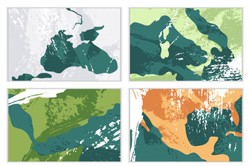 Abstract 4 season landscapes, top view. Four nature view of the earth from space in spring, summer, autumn and winter. Different weather. Vector flat cartoon illustration - 456547095