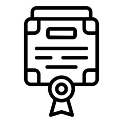 Diploma icon outline vector. Frame certificate. Template award