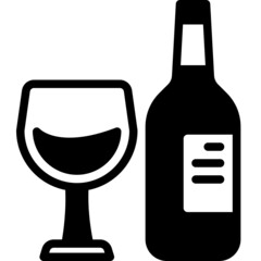 wine solid line icon