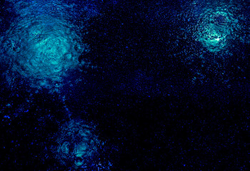 Abstract blackground ,Creating reflections of light bulbs flickering in water during rain. and add color