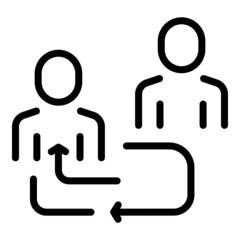 Person change icon outline vector. Business people. Team structure