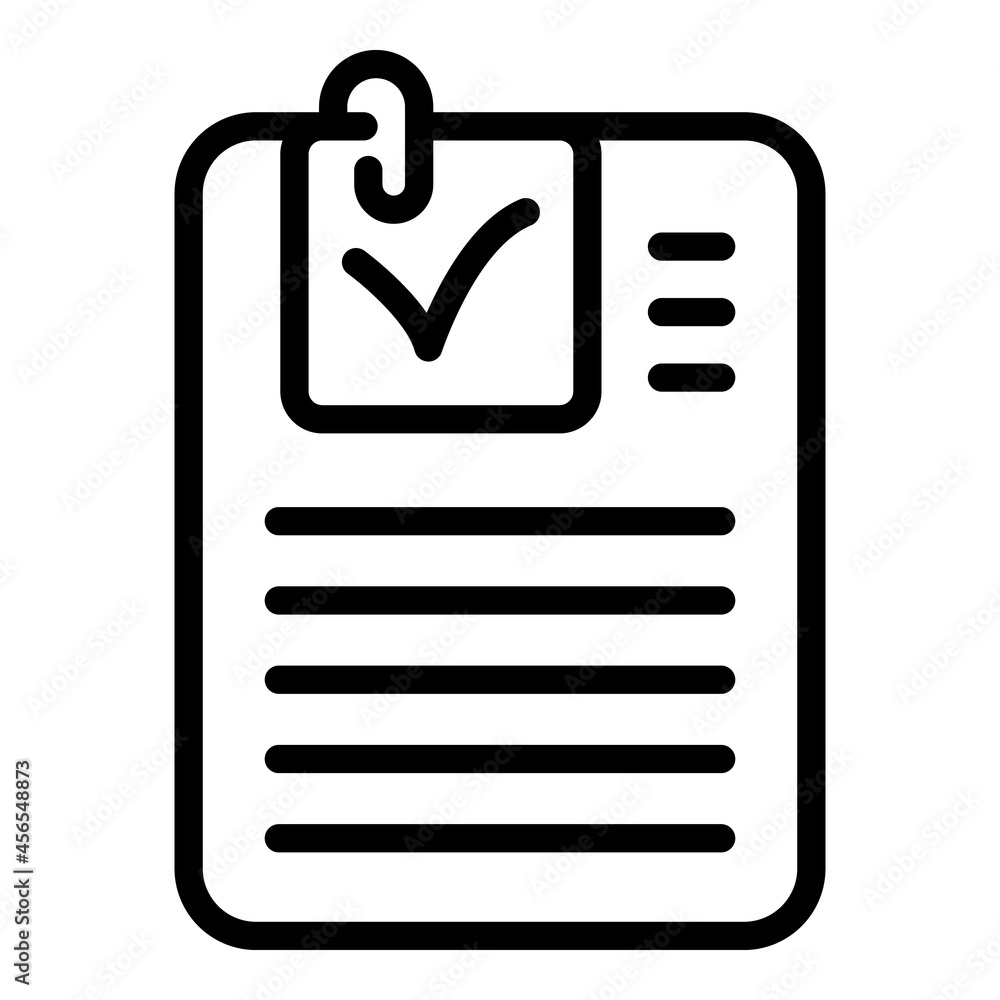 Poster clipboard icon outline vector. list check. board document