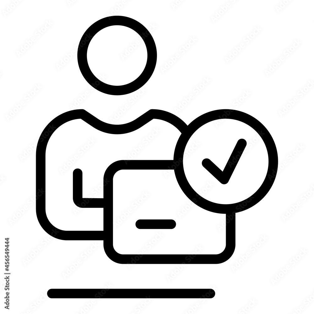 Poster check manager icon outline vector. business list. work checklist