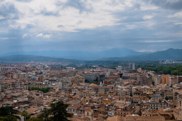 Fototapeta na wymiar Girona cityscape aerial view