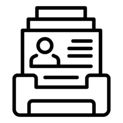Office printer icon outline vector. Photocopy paper. Copy machine