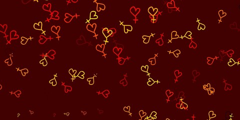 Light Red, Yellow vector pattern with feminism elements.